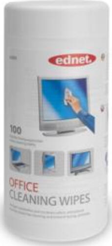 Ednet Office Cleaning Wipes 100 Blatt Für Bildschirme und Plastikoberflächen Antistatisch, bio-basiert