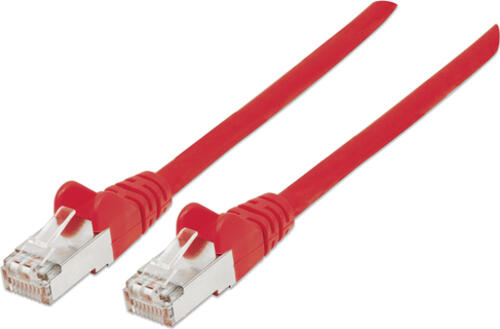 Intellinet Premium Netzwerkkabel, Cat6, S/FTP, 100% Kupfer, Cat6-zertifiziert, LS0H, RJ45-Stecker/RJ45-Stecker, 1,0 m, rot