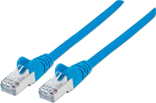 Intellinet Premium Netzwerkkabel, Cat6, S/FTP, 100% Kupfer, Cat6-zertifiziert, LS0H, RJ45-Stecker/RJ45-Stecker, 7,5 m, blau