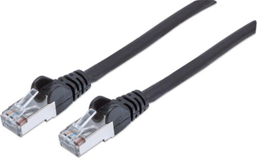 Intellinet Premium Netzwerkkabel, Cat6, S/FTP, 100% Kupfer, Cat6-zertifiziert, LS0H, RJ45-Stecker/RJ45-Stecker, 7,5 m, schwarz