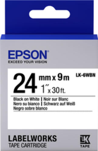 Epson Etikettenkassette LK-6WBN - Standard - schwarz auf weiß - 24mmx9m