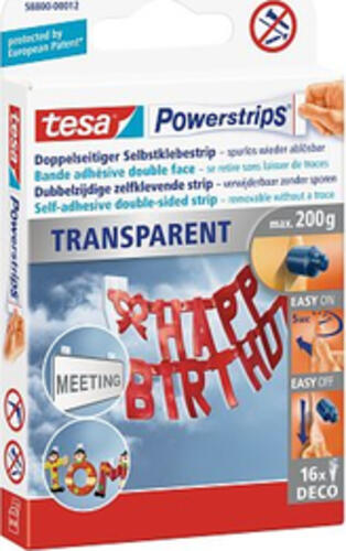 TESA Powerstrips Transparent DECO Montage-Etikett