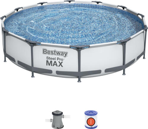 Bestway Steel Pro 56416 Aufstellpool Gerahmter Pool Rund 6473 l Blau