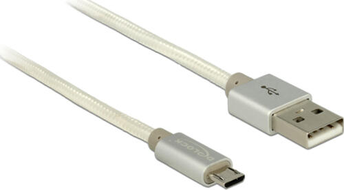 DeLOCK 1m USB 2.0-A/USB 2.0 Micro-B USB Kabel USB A Micro-USB B Weiß