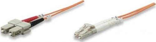 Intellinet Glasfaser LWL-Anschlusskabel, Duplex, Multimode, LC/SC, 50/125 m, OM2, 1 m, orange