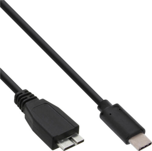 InLine USB 3.2 Gen.1x2 Kabel, Typ C Stecker an Micro-B Stecker, schwarz, 0,5m