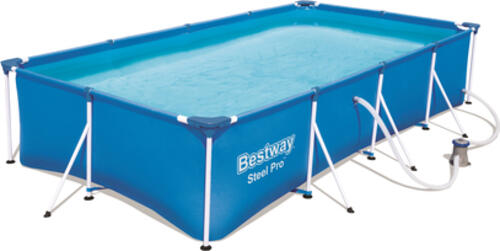 Bestway Steel Pro 56424 Aufstellpool Gerahmter Pool Rechteckig 5700 l Blau