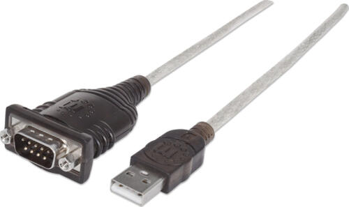 Manhattan USB auf Seriell-Konverter, Zum Anschluss eines seriellen Geräts an einen USB-Port, Prolific PL-2303HXD-Chipsatz, 0,45 m