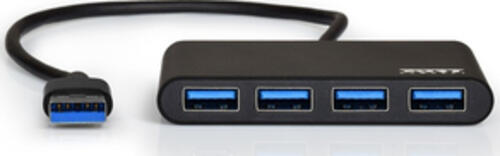 Port Designs 900121 Schnittstellen-Hub USB 3.2 Gen 1 (3.1 Gen 1) Type-A 5000 Mbit/s Schwarz