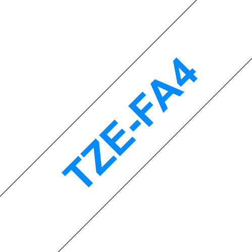 Brother TZE-FA4 Etiketten erstellendes Band Blau auf weiss