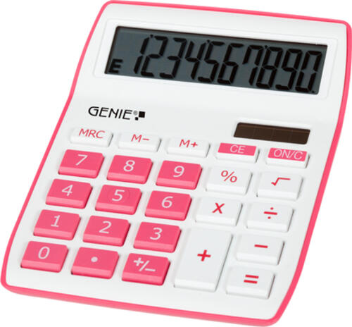 Genie 840 P Taschenrechner Desktop Display-Rechner Pink, Weiß
