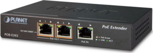 PLANET POE-E202 Netzwerk-Erweiterungsmodul Netzwerksender & -empfänger Schwarz 10, 100, 1000 Mbit/s