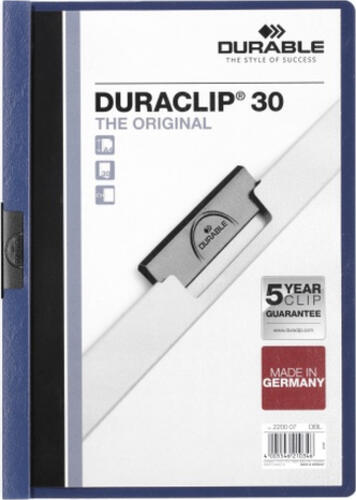 Durable Duraclip 30 Präsentations-Mappe PVC Blau, Transparent