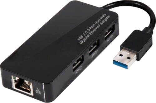 CLUB3D USB 3.0 Hub 3-Port with Gigabit Ethernet