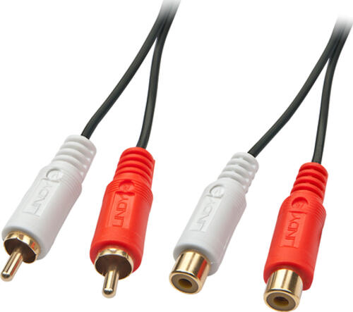 Lindy 35673 Audio-Kabel 5 m 2 x RCA Schwarz, Rot, Weiß