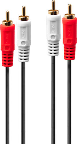 Lindy 35663 Audio-Kabel 5 m 2 x RCA Schwarz, Rot, Weiß