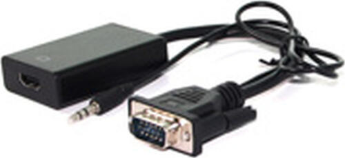 VALUE 12.99.3117 Videokabel-Adapter 0,15 m HDMI Typ A (Standard) VGA (D-Sub) + 3.5mm Schwarz