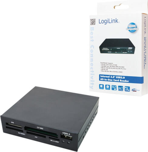 LogiLink CR0012 Kartenleser USB 2.0 Eingebaut Schwarz