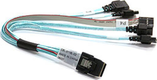 Supermicro IPASS -> 4 SATA Cable, 23-cm SATA-Kabel 0,23 m Blau