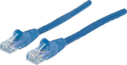 Intellinet Premium Netzwerkkabel, Cat6a, S/FTP, 100% Kupfer, Cat6a-zertifiziert, LS0H, RJ45-Stecker/RJ45-Stecker, 7,5 m, blau