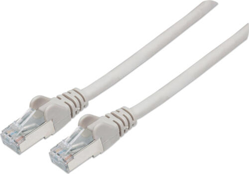 Intellinet Premium Netzwerkkabel, Cat6a, S/FTP, 100% Kupfer, Cat6a-zertifiziert, LS0H, RJ45-Stecker/RJ45-Stecker, 7,5 m, grau