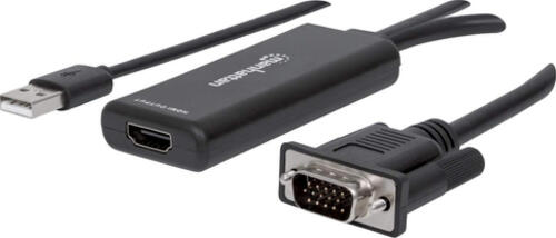 Manhattan VGA und USB auf HDMI-Konverter, Konvertiert die analogen Signale VGA-Video und USB-Audio in ein digitales HDMI-Signal