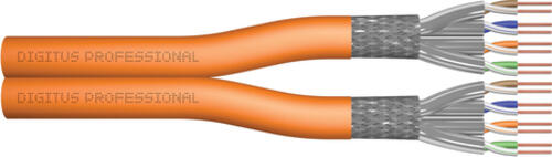 Digitus Professional Twisted-Pair Duplex Verlegekabel, Cat7, S/FTP, ohne Stecker, 100m, orange, Dca