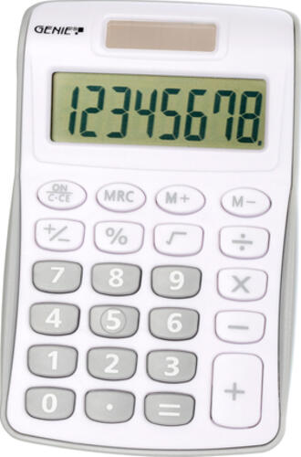 Genie 120 S Taschenrechner Tasche Display-Rechner Grau, Weiß