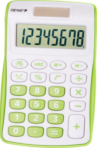 Genie 120 G Taschenrechner Tasche Display-Rechner Grün, Weiß