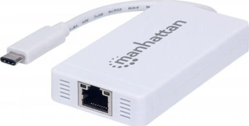 Manhattan USB-C auf 3-Port Hub mit Gigabit-Ethernet-Netzwerkadapter, USB 3.1 Gen 1 (5 Gbit/s) auf 10/100/1000 Mbit/s Gigabit Ethernet