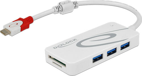 DeLOCK HUB USB 3.0 USB Type-C &gt; 3 Port extern USB 3.2 Gen 1 (3.1 Gen 1) Type-C 5000 Mbit/s Wei&szlig;