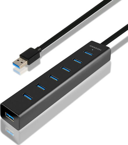 Axagon HUE-SA7BP Schnittstellen-Hub USB 3.2 Gen 1 (3.1 Gen 1) Type-A 5000 Mbit/s Schwarz