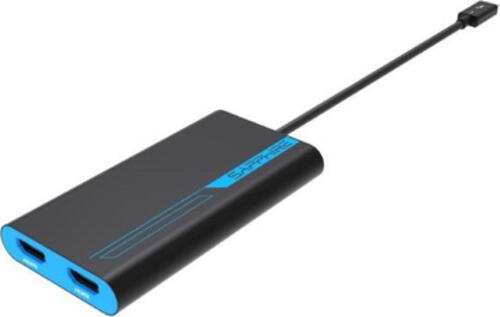 Sapphire 44005-02-20G Videokabel-Adapter 0,28 m Thunderbolt 3 2 x HDMI Blau, Grau