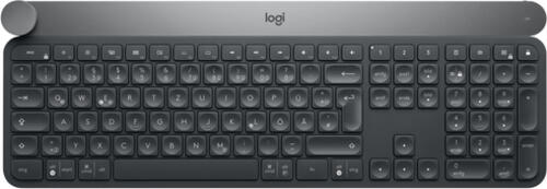 Logitech Craft Advanced keyboard with creative input dial Tastatur RF Wireless + Bluetooth QWERTZ Schweiz Schwarz, Grau