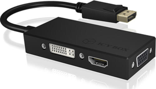 ICY BOX IB-AC1031 DisplayPort DVI-D + VGA (D-Sub) + HDMI Schwarz