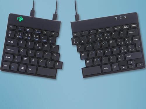 R-Go Tools Split Ergonomische Tastatur R-Go Break mit Pausensoftware, ergonomische geteilte Tastatur, AZERTY (BE), Kabelgebunden, Schwarz