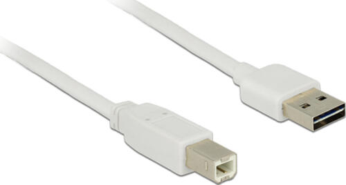 DeLOCK 1m, USB2.0-A/USB2.0-B USB Kabel USB A USB B Weiß