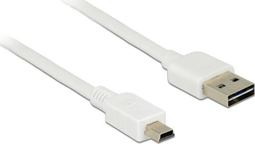 DeLOCK 1m, USB2.0-A/USB2.0 Mini-B USB Kabel USB A USB B Weiß
