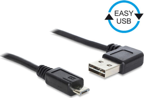 DeLOCK 0.5m, USB2.0-A/USB2.0 Micro-B USB Kabel 0,5 m USB A Micro-USB B Schwarz