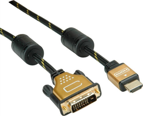 ROLINE 11.04.5891 Videokabel-Adapter 2 m HDMI DVI Schwarz, Gold