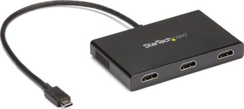 StarTech.com 3-Port Multi-Monitor Adapter - USB-C auf 3x HDMI Video Splitter - USB Typ-C auf HDMI MST Hub - Dual 4K 30Hz oder Dreifach 1080p - Thunderbolt 3 kompatibel - nur Windows