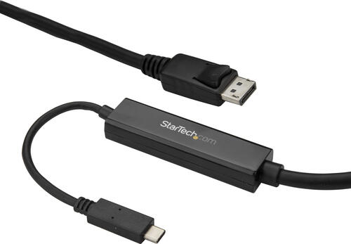StarTech.com 3m USB-C auf DisplayPort 1.2 Kabel 4K 60Hz - USB-C auf DP Adapterkabel/Videoadapter - HBR2 - USB-C DP Alt Mode auf DP Monitor Videokabel - Thunderbolt 3 kompatibel - Schwarz