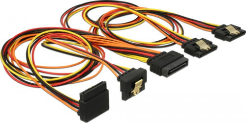 DeLOCK 60149 SATA-Kabel 0,5 m SATA 15-Pin 4 x SATA 15-Pin Schwarz, Orange, Rot, Gelb