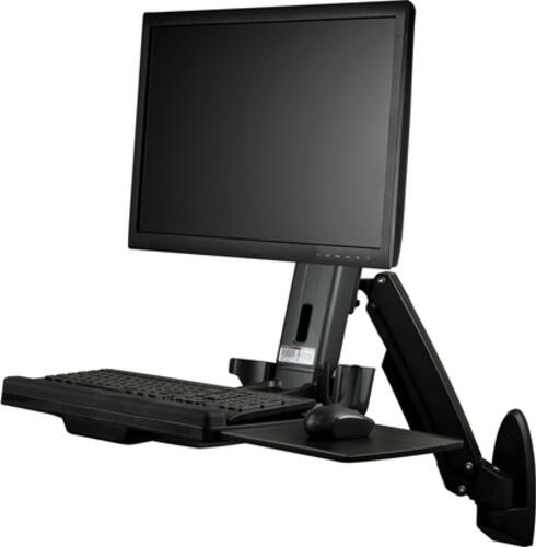 STARTECH.COM Wandmontage Sitz-/ Steh Workstation - 1 Monitor bis zu 60,96cm 24Zoll - VESA - Höhenverstellbarer Ergonomischer