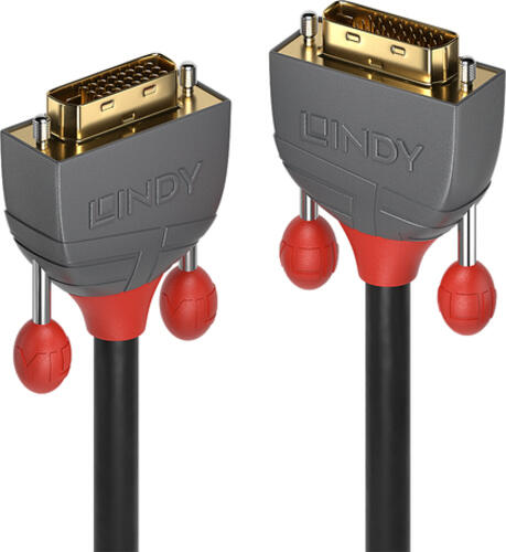 Lindy 36220 DVI-Kabel 0,5 m DVI-D Grau