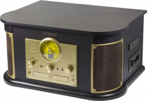 Technaxx TX-103 Audio-Plattenspieler mit Riemenantrieb Schwarz, Gold Halbautomatisch