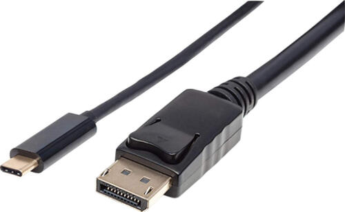 Manhattan USB-C auf DisplayPort-Adapterkabel, Konvertiert das Alternate-Mode-Signal in ein DisplayPort 4K-Ausgangssignal, 2 m, schwarz