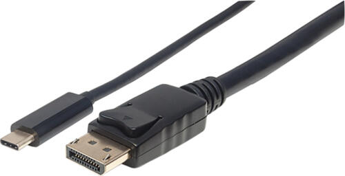Manhattan USB-C auf DisplayPort-Adapterkabel, Konvertiert das Alternate-Mode-Signal in ein DisplayPort 4K-Ausgangssignal, 1 m, schwarz