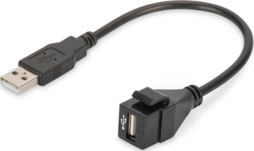 Digitus USB 2.0 Keystone Modul mit 16 cm Kabel (Buchse/Stecker)