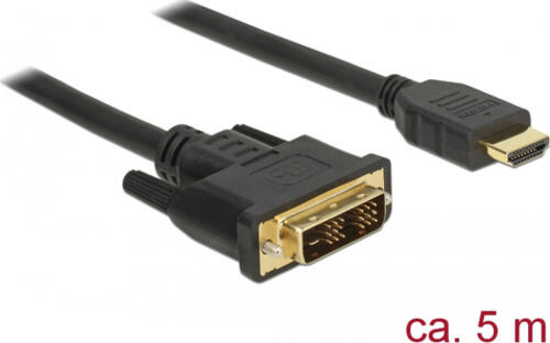 DeLOCK 85586 Videokabel-Adapter 5 m DVI-D HDMI Typ A (Standard) Schwarz